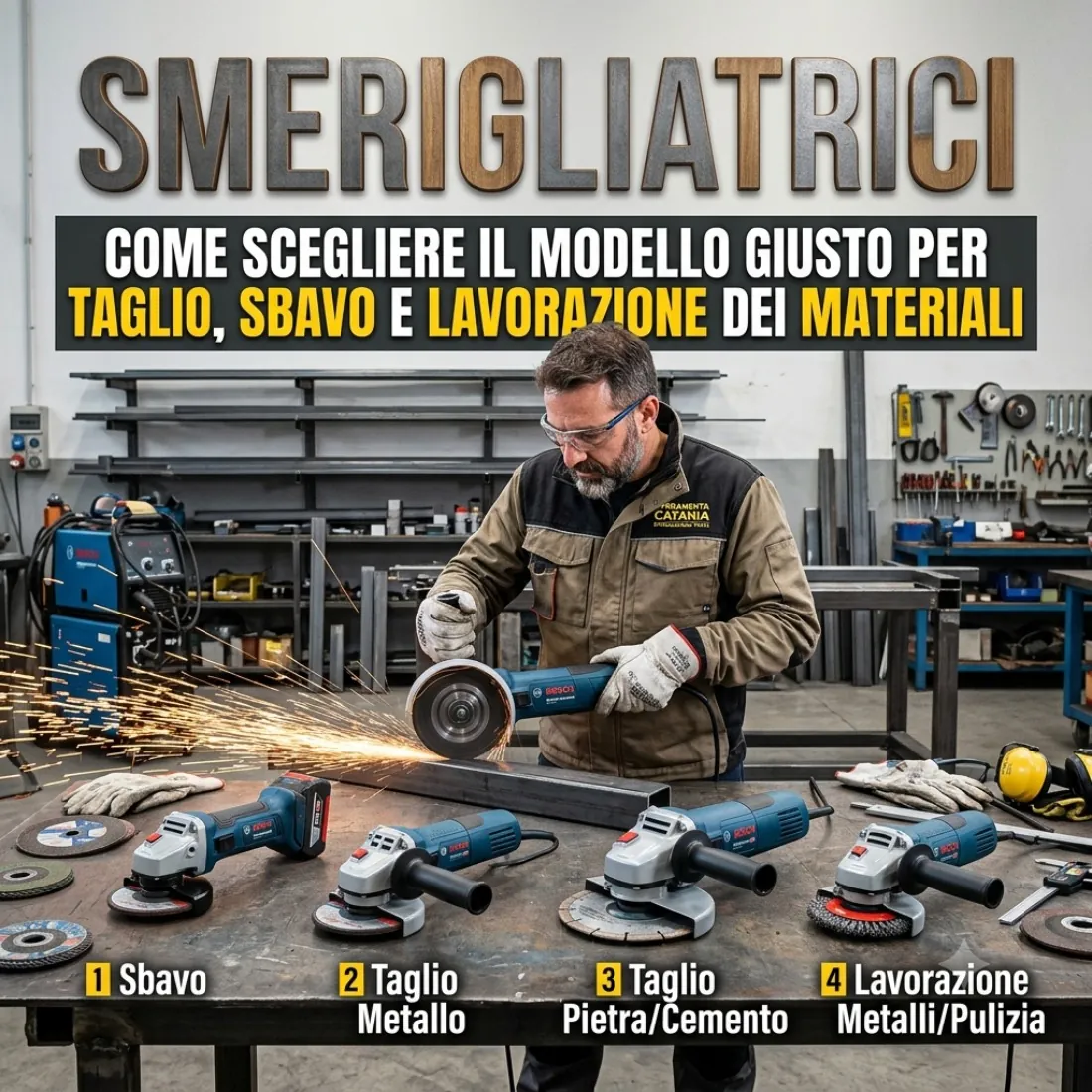 Smerigliatrici Catania | Modelli professionali a filo e batteria