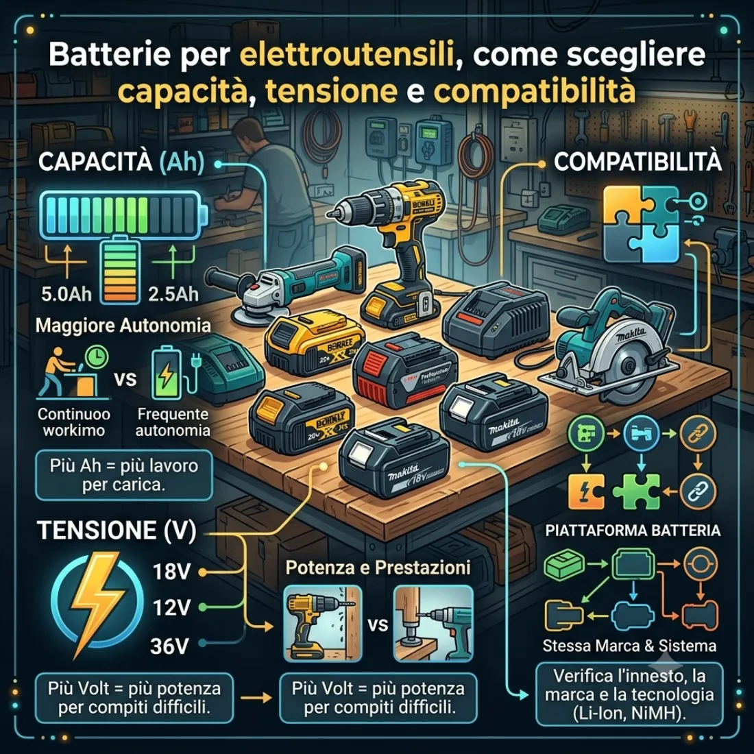 Batterie per elettroutensili Catania | Compatibilità, autonomia e ricarica